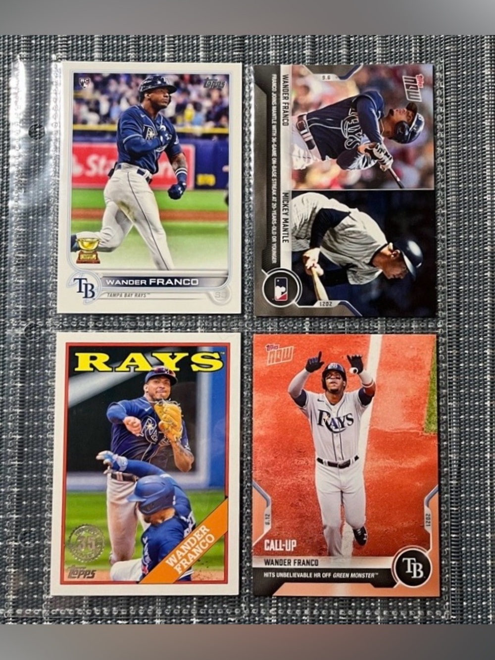 ⚾️ Wander Franco & Mickey Topps Mantle Baseball Trading Cards, Lot of 4